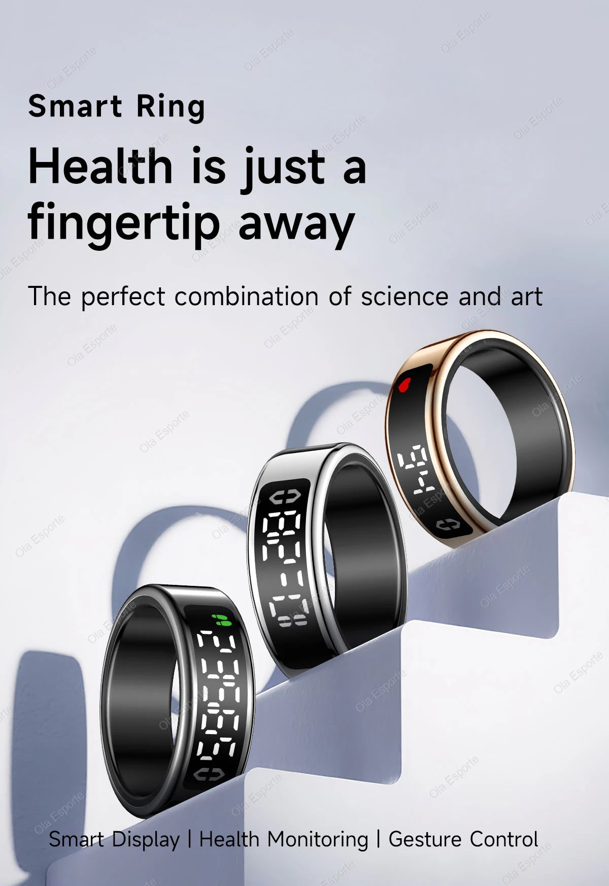 Bague intelligente 2025 avec écran d'affichage et tactile, chargement sans fil, gestionnaire de santé, étanche 5 ATM pour hommes et femmes, bagues R12 R11