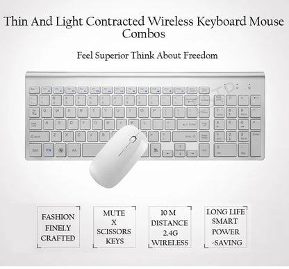Clavier et souris sans fil ultra-mince Chlor102 prédire, à faible bruit, pour Mac Pc P1 XP/7/10 TV Box