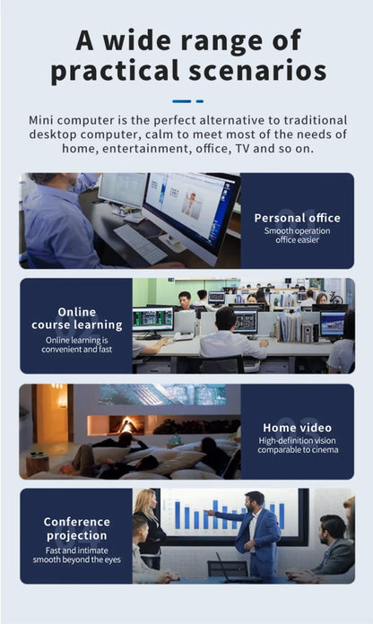 MLLSE G2 Pro Mini PC, processeur Intel Twin Lake N150, LPDDR5, 12 Go de RAM, 512 Go de SSD, Wi-Fi 5, BT5.0, Windows 11