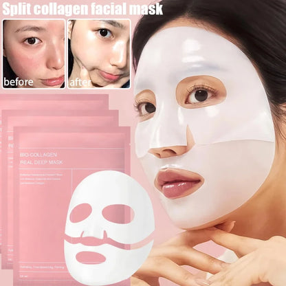 Masque Facial au collagène Bio, rétrécit les Pores, hydratant en profondeur, fendu, raffermissant, nourrissant, éclaircissant, soins pour la peau du visage, 5/10/15/20