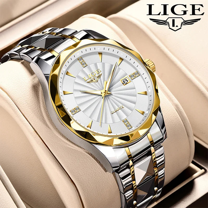 LIGE luxe femme montre mode Sport de plein air lumineux montres à Quartz mouvement importé étanche en acier inoxydable femmes montres