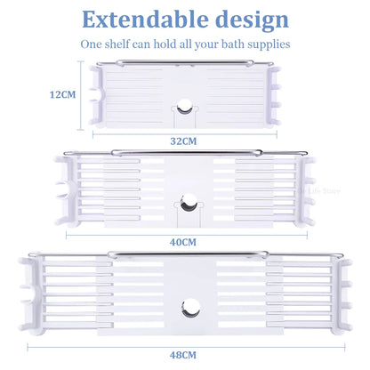 etagere salle de bains sans percage Étagère de douche extensible avec crochet, sans propositions, shampoing, support de pommeau de douche, accessoires
