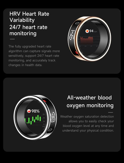 SY01 anneau intelligent avec écran LED Bluetooth surveillance de la santé sang oxygène sommeil fréquence cardiaque Modes multisports étanche IP68 et 5ATM