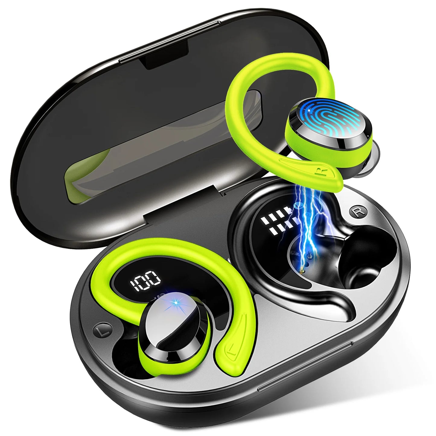 Écouteurs sans fil, écouteurs Bluetooth 5.3, basses stéréo, micro intra-auriculaires antibruit, écouteurs IP7 étanches pour sport, lecture 40H.
