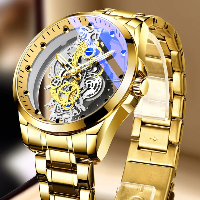 Montres d'affaires de luxe pour hommes, montre à Quartz en acier inoxydable argenté, horloge lumineuse