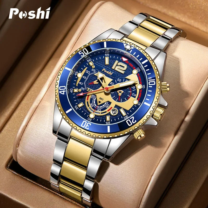 Montre d'affaires de luxe pour hommes, tendance, haut de gamme, polyvalente, lumineuse, à Quartz, étanche, calendrier, horloge, cadeaux
