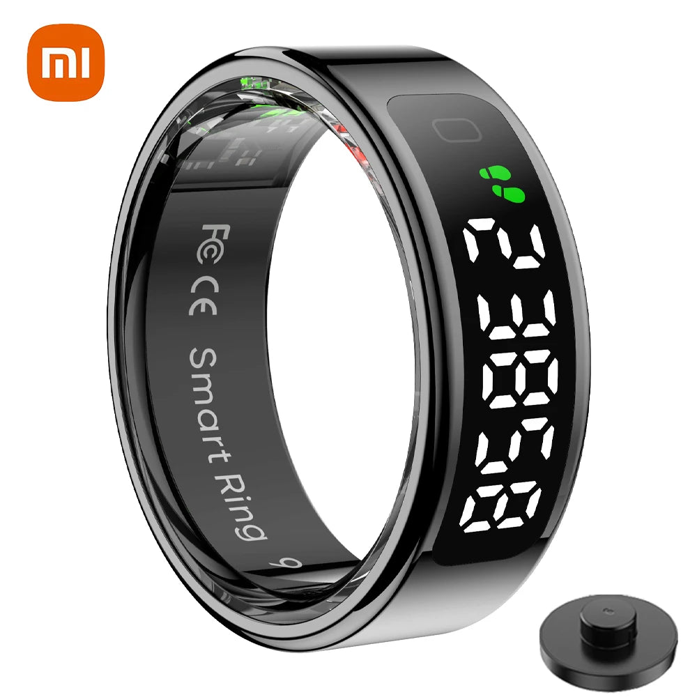 Xiaomi R12 anneau intelligent écran d'affichage tactile 5ATM étanche Bluetooth moniteur de santé contrôle des gestes sans fil charge Sport anneau