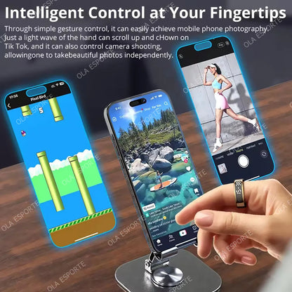 Bague intelligente 2025 avec écran d'affichage et tactile, chargement sans fil, gestionnaire de santé, étanche 5 ATM pour hommes et femmes, bagues R12 R11