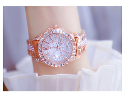 Montre de luxe pour femmes, mode diamant, argent, or, pour filles, horloge étanche, robe cadeaux