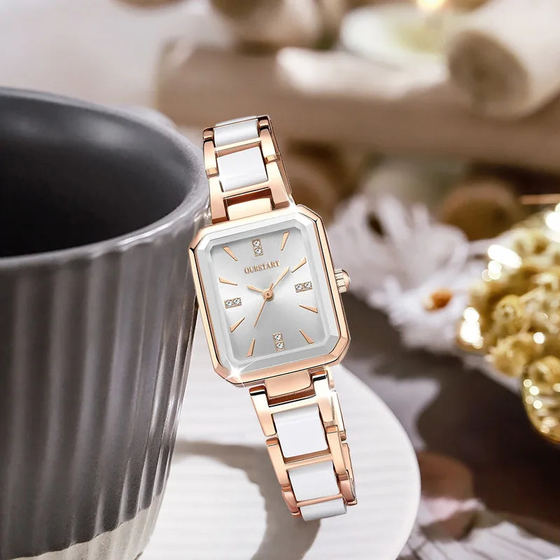 Montre-bracelet à Quartz de luxe pour femmes, avec bracelet en acier inoxydable, étanche, Design élégant, haute précision