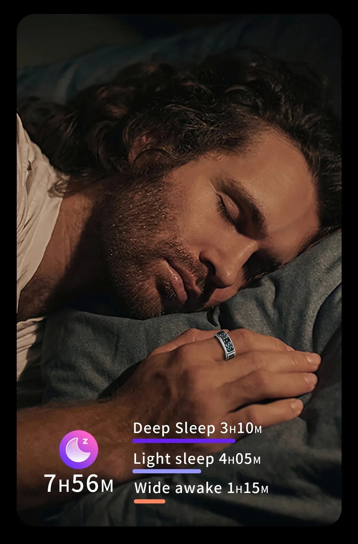 Nouveau SR08 anneau intelligent écran d'affichage LED fréquence cardiaque sommeil Modes de sport surveillance de la santé hommes femmes anneau de sport en acier inoxydable