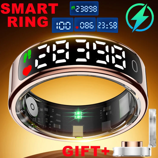 Pour anneau intelligent écran Hd contrôle Tiktok 5ATM étanche pour Smartring pour Galaxy femmes hommes anneau moniteur de fréquence cardiaque