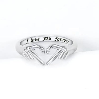 Bague romantique en forme de cœur pour femmes et hommes, je t'aime pour toujours, bague réglable pour Couple, fête de mariage, rencontres, bijoux cadeaux