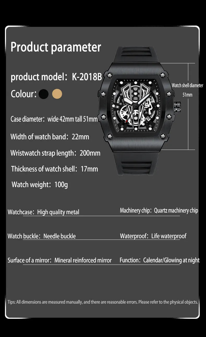 Montre-bracelet à quartz étanche pour homme, montres à cadran noir, date automatique, horloge murale, modules à la mode, marque de luxe, livraison directe