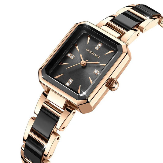 Montre-bracelet à Quartz de luxe pour femmes, avec bracelet en acier inoxydable, étanche, Design élégant, haute précision