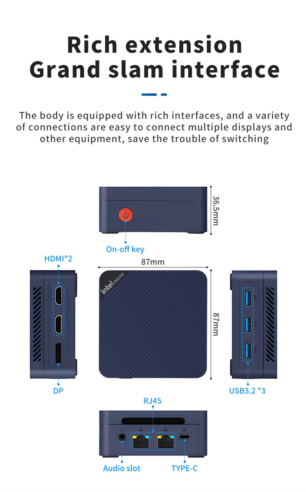 MLLSE G2 Pro Mini PC, processeur Intel Twin Lake N150, LPDDR5, 12 Go de RAM, 512 Go de SSD, Wi-Fi 5, BT5.0, Windows 11