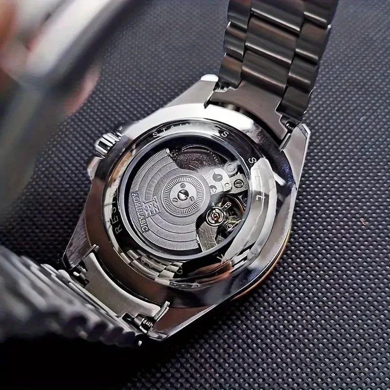 Montre mécanique de luxe pour hommes, montre haut de gamme pour hommes, montre mécanique entièrement automatique avec tourbillon, design squelette, montre-bracelet tendance polyvalente et élégante pour jeunes, cadeau pre