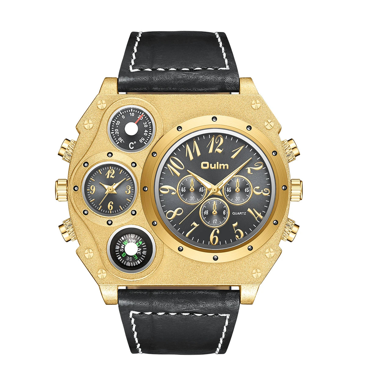 Montres de sport de luxe pour hommes, montre-bracelet militaire décontractée, grand cadran, boussole décorative, horloge à quartz, homme cool, unique, marque supérieure