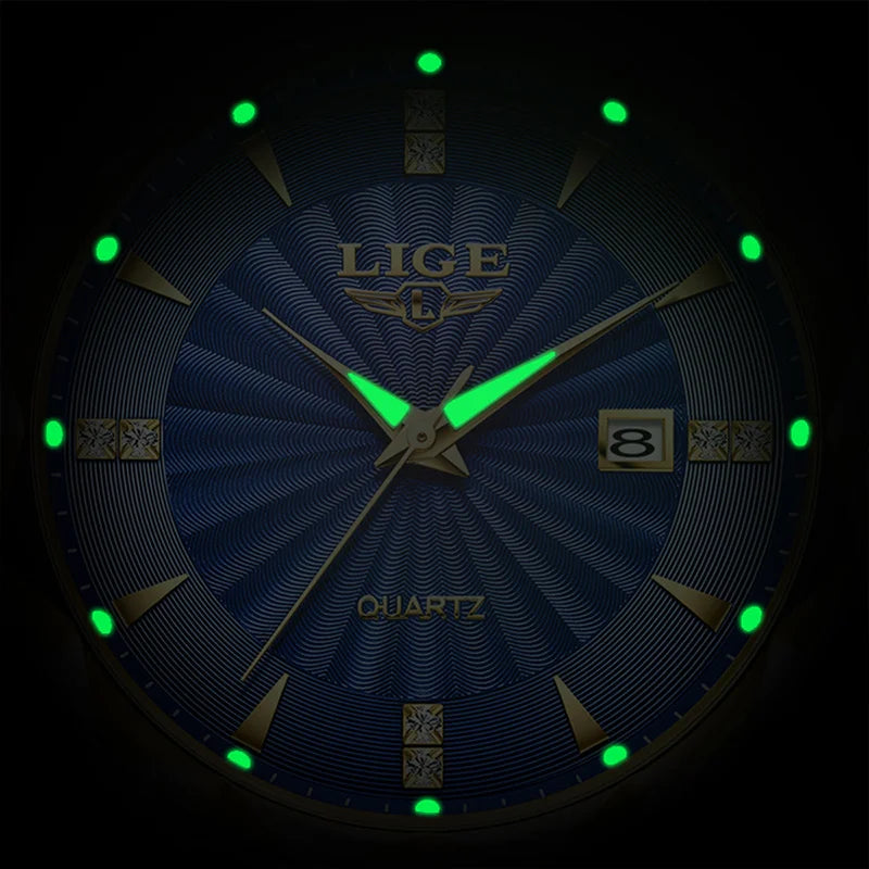 LIGE luxe femme montre mode Sport de plein air lumineux montres à Quartz mouvement importé étanche en acier inoxydable femmes montres