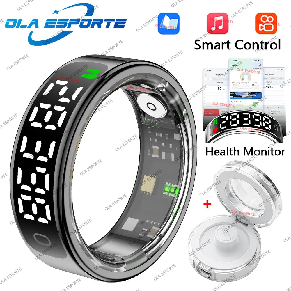 Pour anneau intelligent écran Hd contrôle Tiktok 5ATM étanche pour Smartring pour Galaxy femmes hommes anneau moniteur de fréquence cardiaque