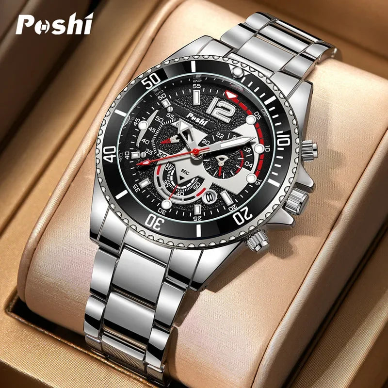 Montre d'affaires de luxe pour hommes, tendance, haut de gamme, polyvalente, lumineuse, à Quartz, étanche, calendrier, horloge, cadeaux