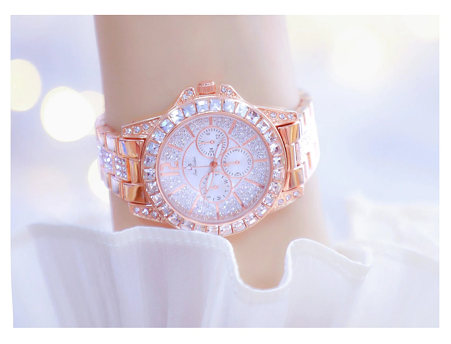 Montre de luxe pour femmes, mode diamant, argent, or, pour filles, horloge étanche, robe cadeaux