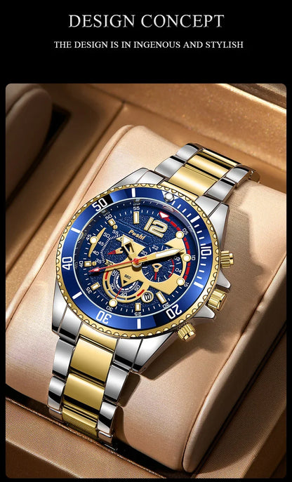 Montre d'affaires de luxe pour hommes, tendance, haut de gamme, polyvalente, lumineuse, à Quartz, étanche, calendrier, horloge, cadeaux