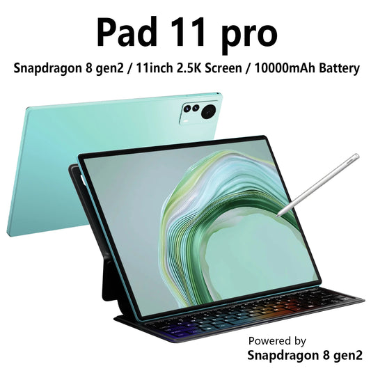 Tout nouveau tablette 11.0 pouces 2.5K tablette Android 13 Snapdragon 8gen2 mondial 16GB + 1024GB 10000mah 5G double SIM WIFI HD plein écran