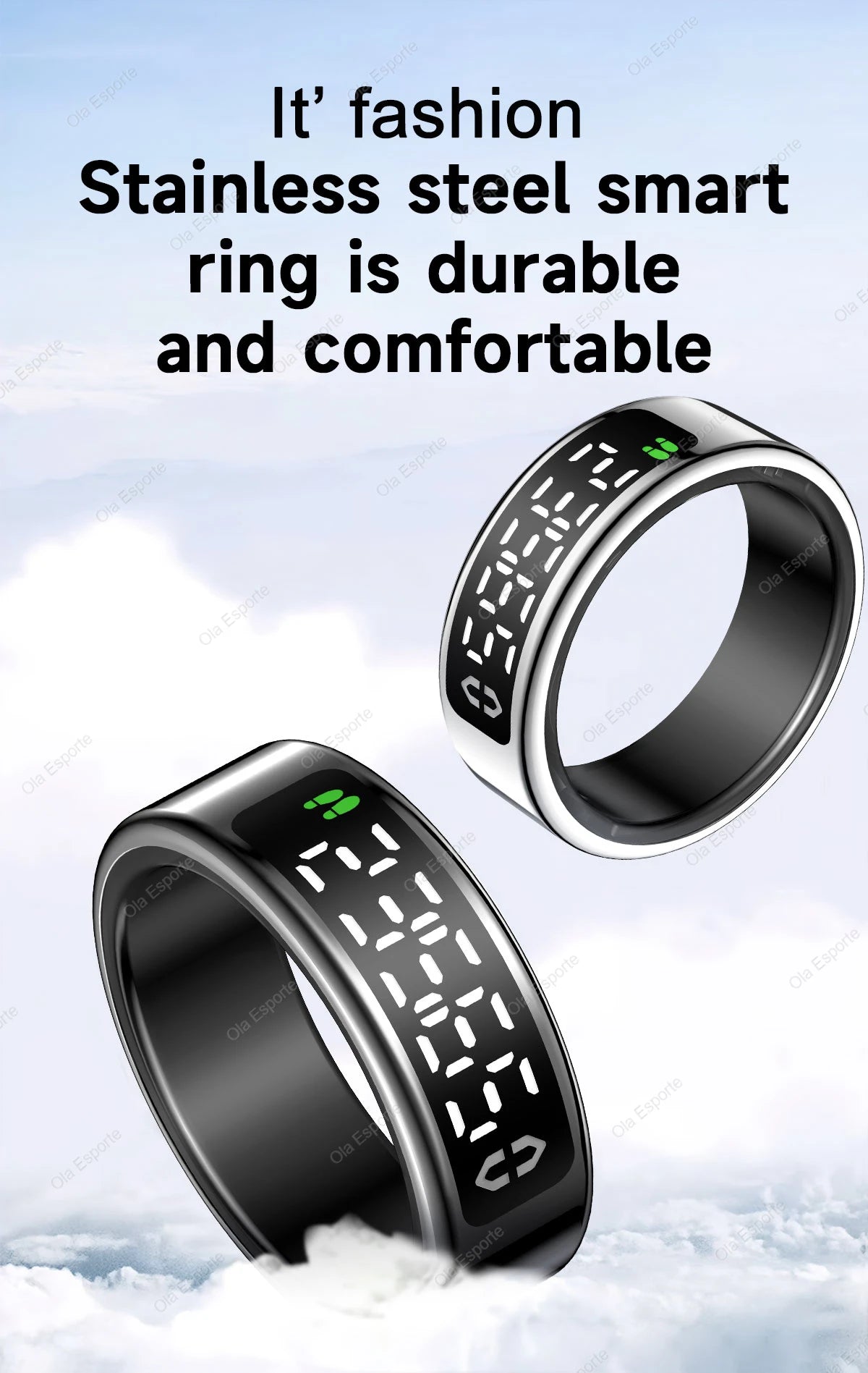 Bague intelligente 2025 avec écran d'affichage et tactile, chargement sans fil, gestionnaire de santé, étanche 5 ATM pour hommes et femmes, bagues R12 R11