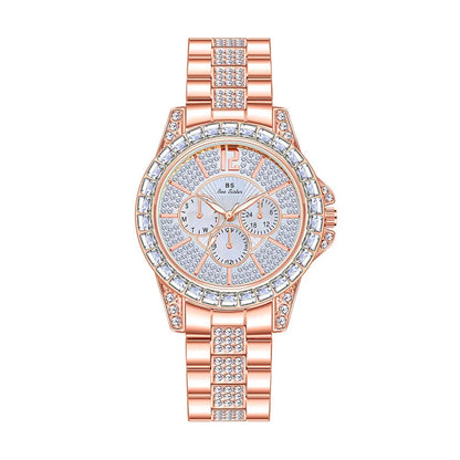 Montre de luxe pour femmes, mode diamant, argent, or, pour filles, horloge étanche, robe cadeaux