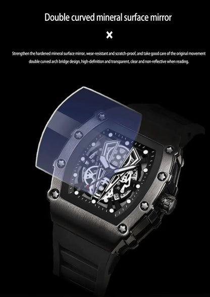 Montre-bracelet à quartz étanche pour homme, montres à cadran noir, date automatique, horloge murale, modules à la mode, marque de luxe, livraison directe
