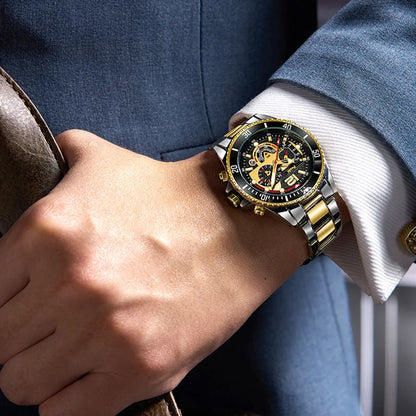 Montre d'affaires de luxe pour hommes, tendance, haut de gamme, polyvalente, lumineuse, à Quartz, étanche, calendrier, horloge, cadeaux