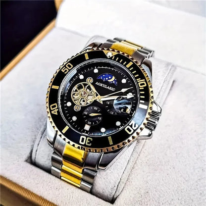 Montre mécanique de luxe pour hommes, montre haut de gamme pour hommes, montre mécanique entièrement automatique avec tourbillon, design squelette, montre-bracelet tendance polyvalente et élégante pour jeunes, cadeau pre