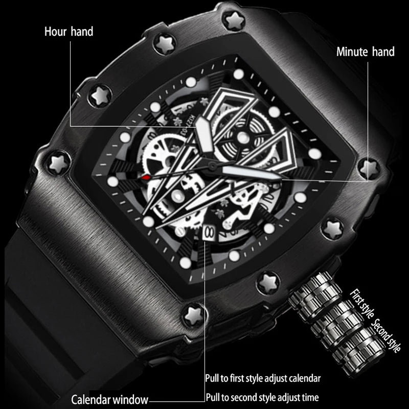 Montre-bracelet à quartz étanche pour homme, montres à cadran noir, date automatique, horloge murale, modules à la mode, marque de luxe, livraison directe