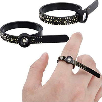 Anneau avec loupe, mesure avec anneau, règle souple, cercle de taille en plastique, filtre de taille, Durable