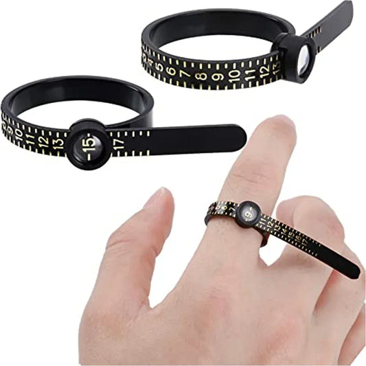 Anneau avec loupe, mesure avec anneau, règle souple, cercle de taille en plastique, filtre de taille, Durable