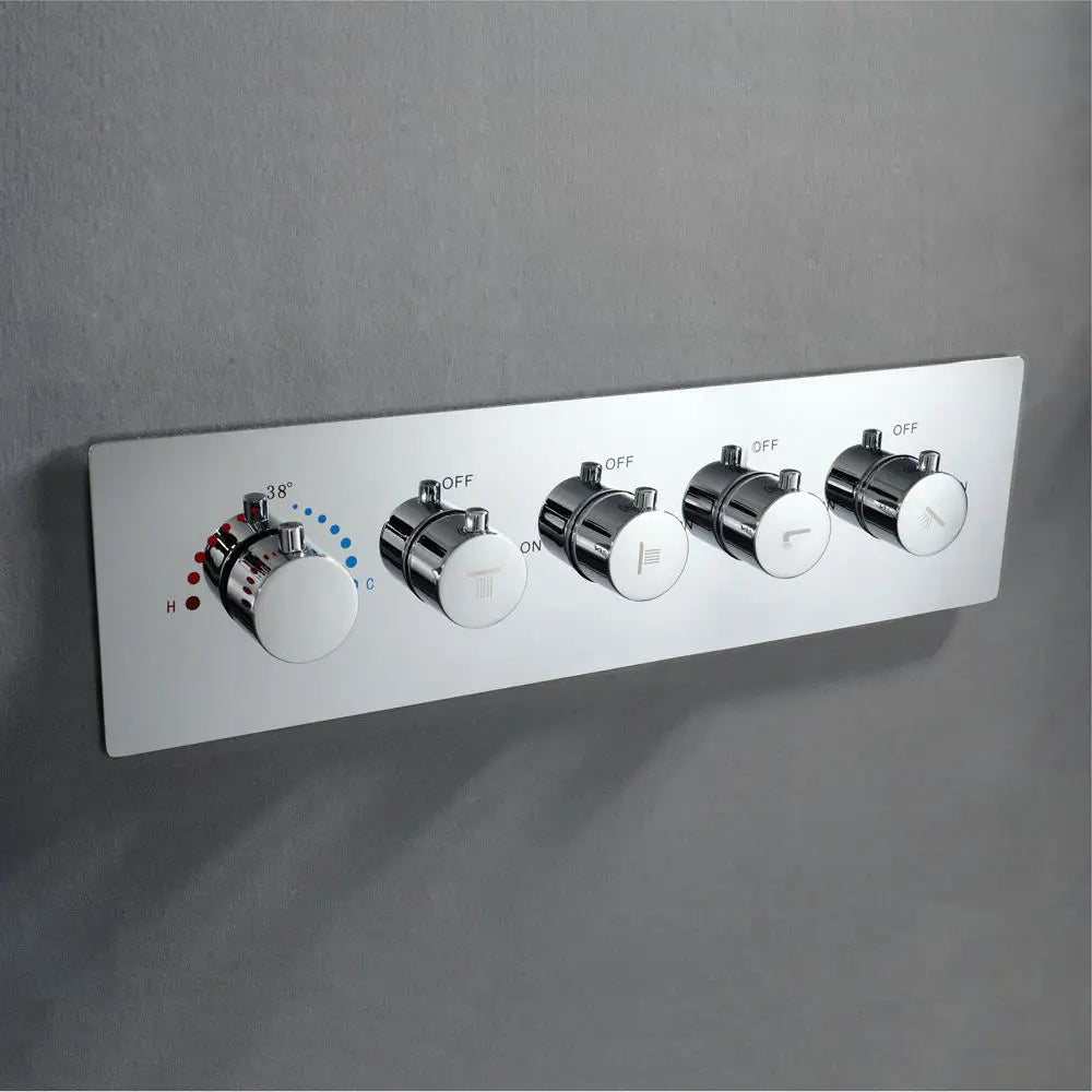 M Boenn polie 23 × 31 pouces pomme de douche intelligente pluie mitigeur thermostatique dissimulé grand système de douche LED ensemble de robinets de salle de bains