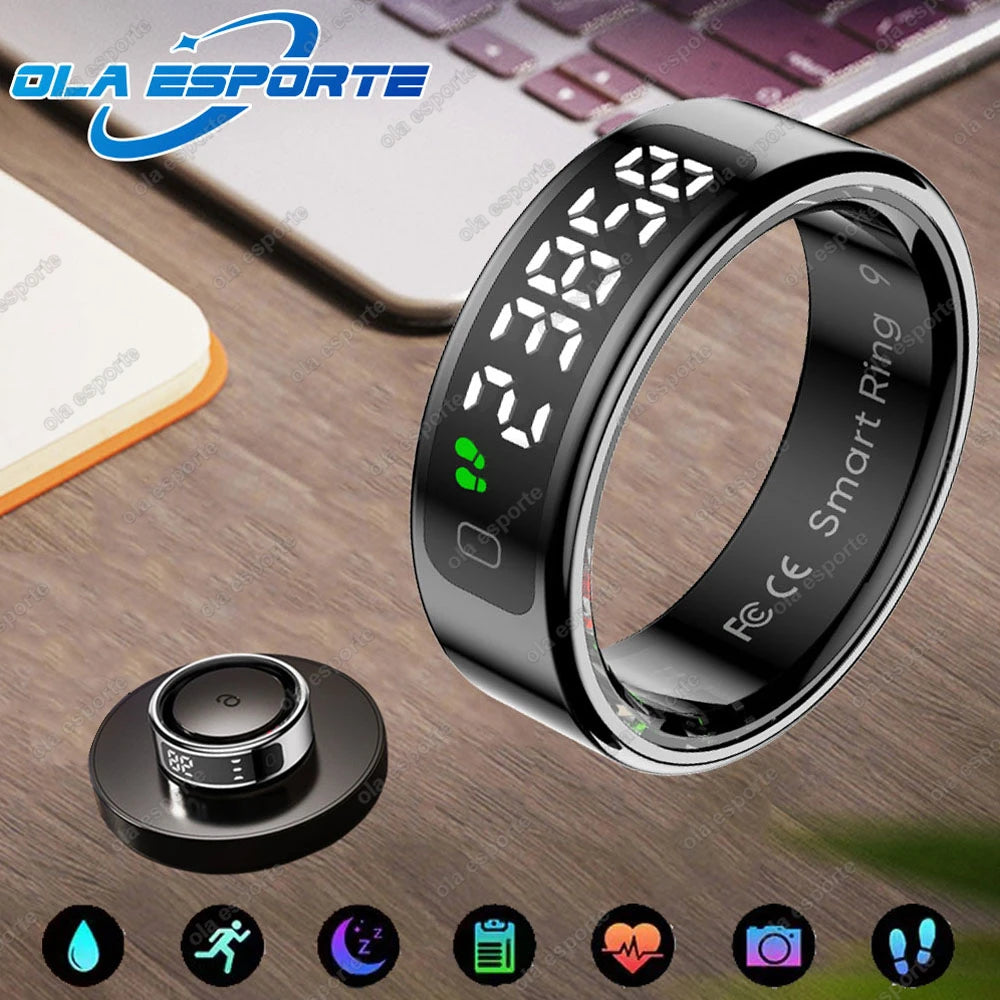 Écran d'affichage LED anneau intelligent pour Xiaomi fréquence cardiaque moniteur d'oxygène sanguin Smartring hommes femmes étanche Multi Modes de sport anneau
