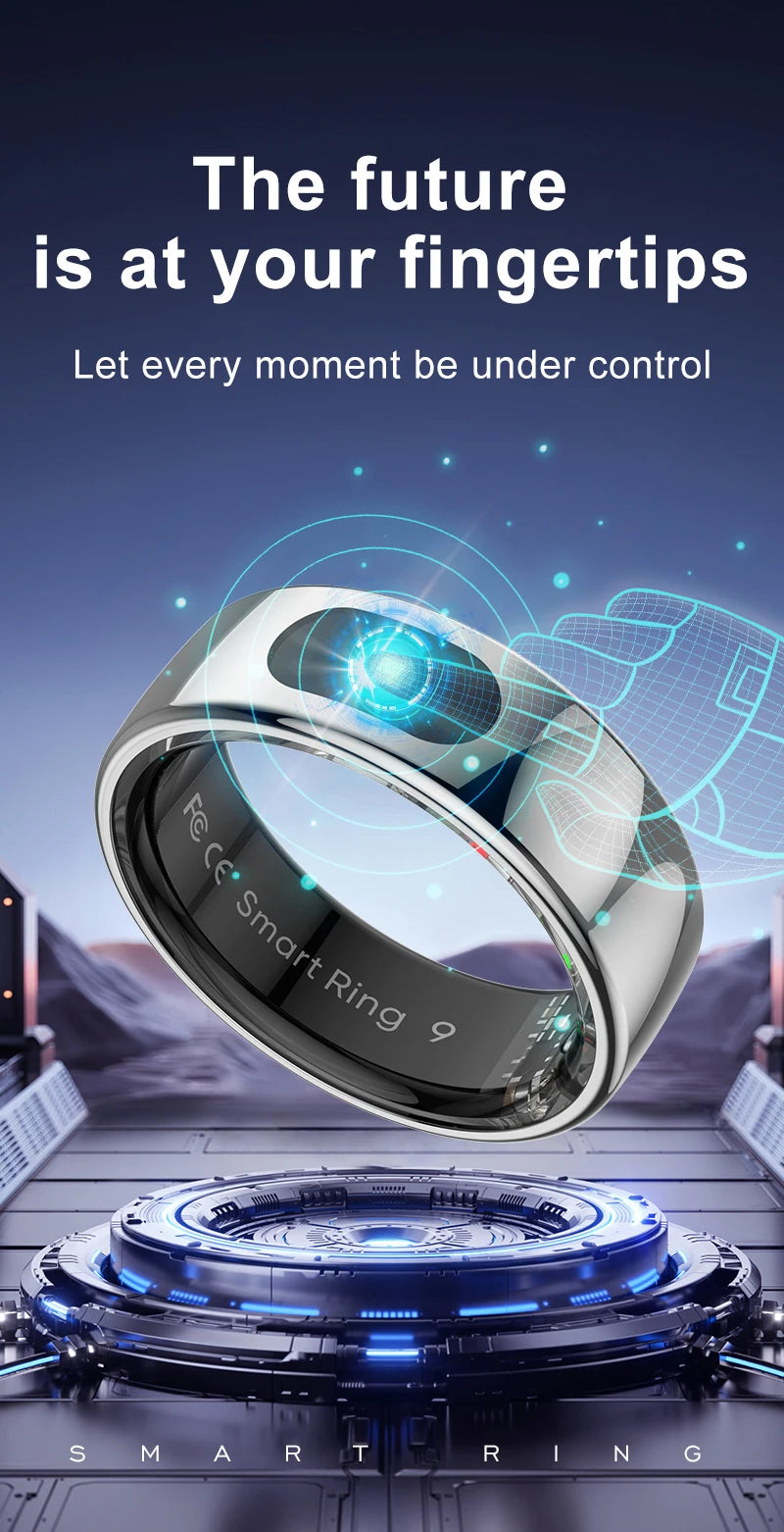 R08 anneau intelligent pour hommes femmes fonction de contrôle tactile moniteur de santé IP68 5ATM étanche mesure de la température de la peau anneau intelligent nouveau