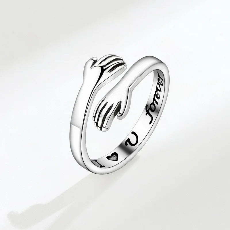 Bague romantique en forme de cœur pour femmes et hommes, je t'aime pour toujours, bague réglable pour Couple, fête de mariage, rencontres, bijoux cadeaux