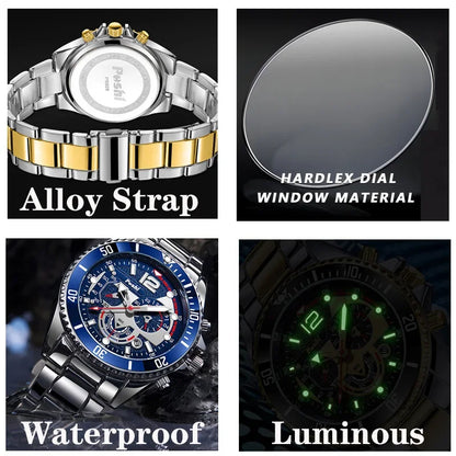 Montre d'affaires de luxe pour hommes, tendance, haut de gamme, polyvalente, lumineuse, à Quartz, étanche, calendrier, horloge, cadeaux