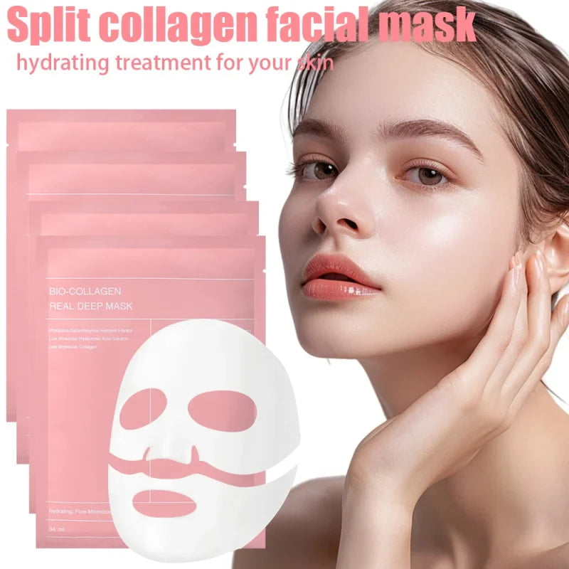 Masque Facial au collagène Bio, rétrécit les Pores, hydratant en profondeur, fendu, raffermissant, nourrissant, éclaircissant, soins pour la peau du visage, 5/10/15/20