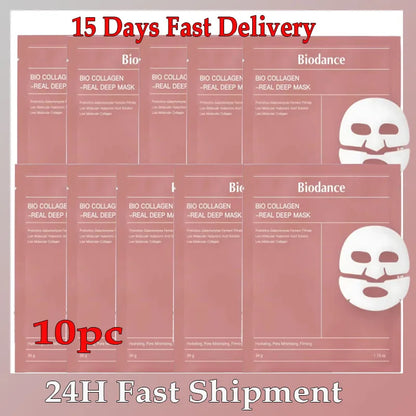 Masque Facial au collagène Bio, rétrécit les Pores, hydratant en profondeur, fendu, raffermissant, nourrissant, éclaircissant, soins pour la peau du visage, 5/10/15/20