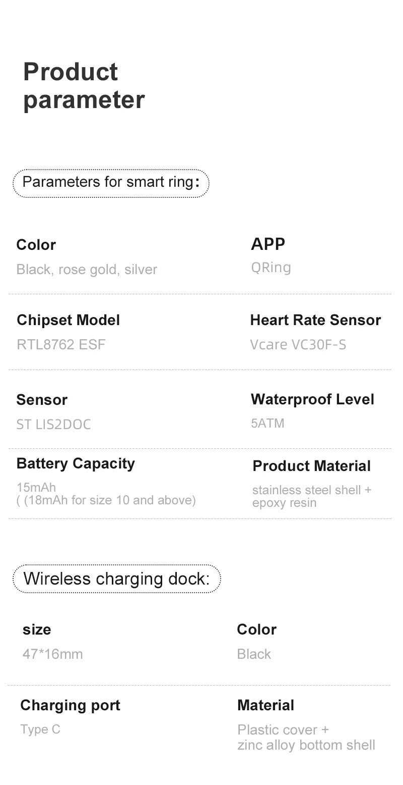 Xiaomi R12 anneau intelligent écran d'affichage tactile 5ATM étanche Bluetooth moniteur de santé contrôle des gestes sans fil charge Sport anneau