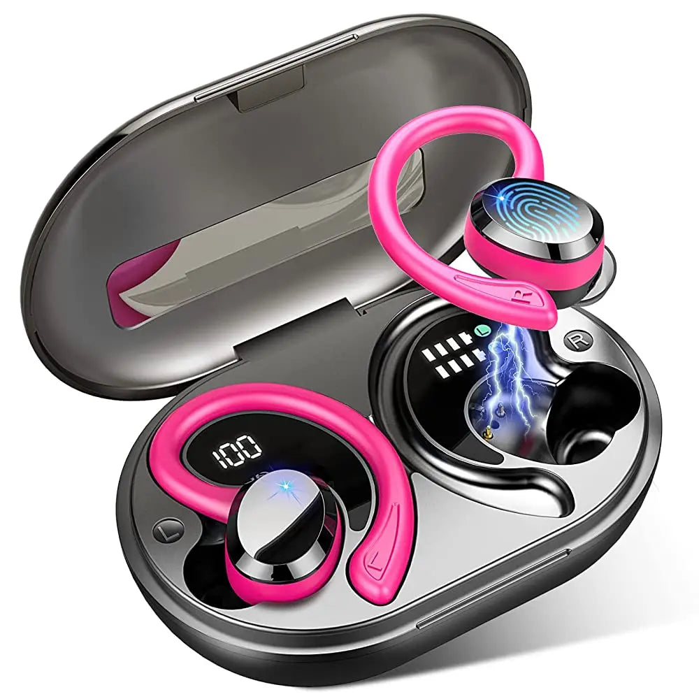 Écouteurs sans fil, écouteurs Bluetooth 5.3, basses stéréo, micro intra-auriculaires antibruit, écouteurs IP7 étanches pour sport, lecture 40H.