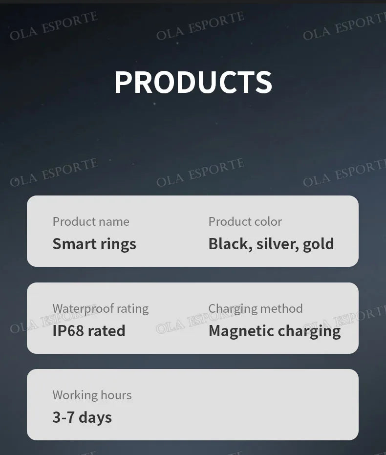 2025 nouveau anneau intelligent hommes femmes caméra contrôle fréquence cardiaque sang oxygène moniteur Smartring IP68 et 5ATM étanche Multi-sports Modes