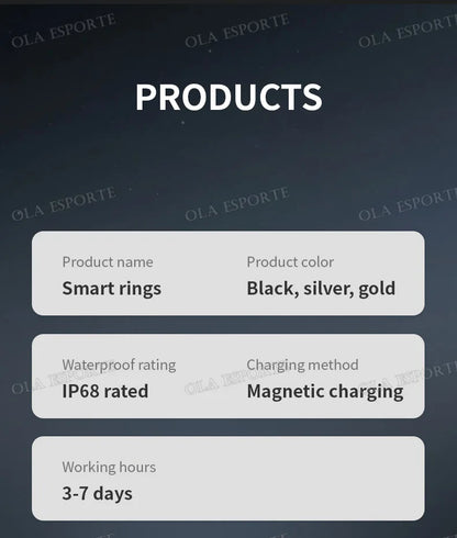 2025 nouveau anneau intelligent hommes femmes caméra contrôle fréquence cardiaque sang oxygène moniteur Smartring IP68 et 5ATM étanche Multi-sports Modes