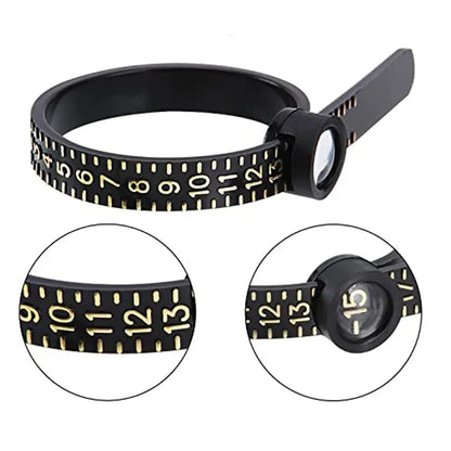 Anneau avec loupe, mesure avec anneau, règle souple, cercle de taille en plastique, filtre de taille, Durable