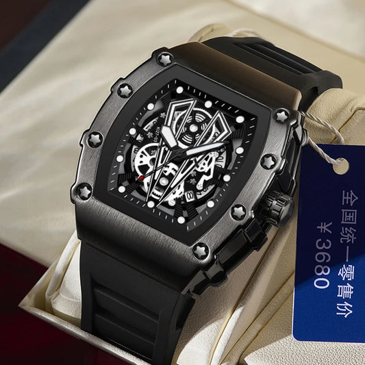 Montre-bracelet à quartz étanche pour homme, montres à cadran noir, date automatique, horloge murale, modules à la mode, marque de luxe, livraison directe