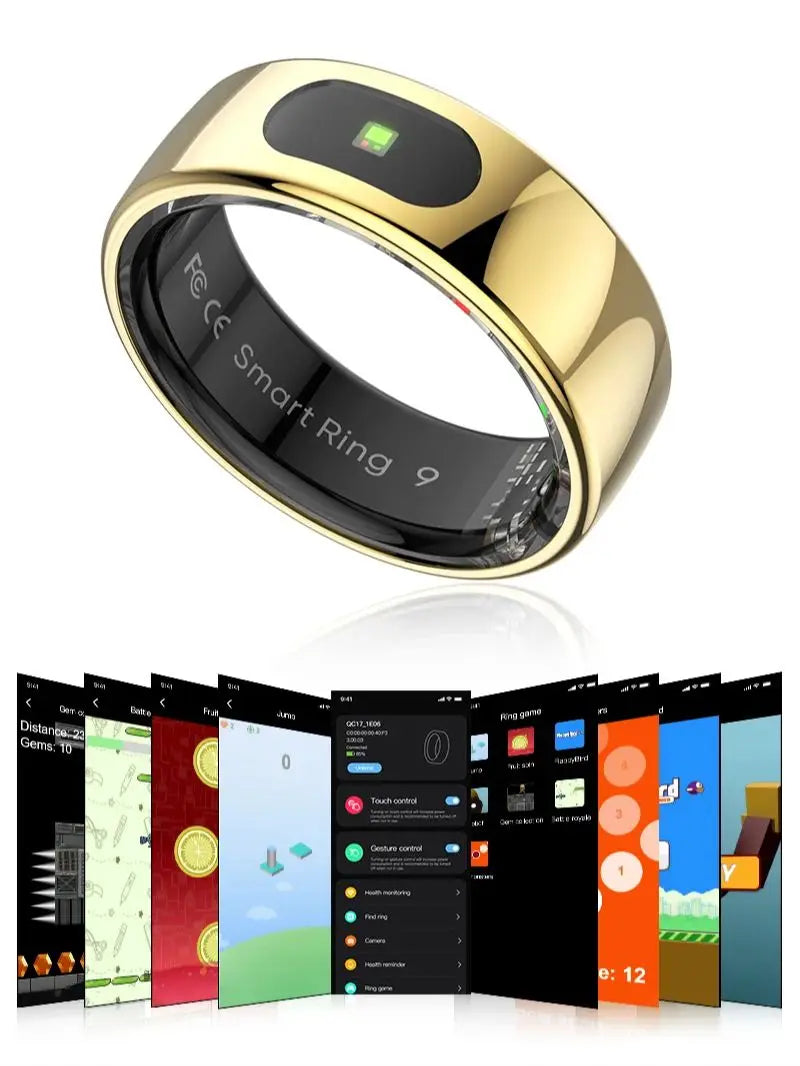 R08 anneau intelligent pour hommes femmes fonction de contrôle tactile moniteur de santé IP68 5ATM étanche mesure de la température de la peau anneau intelligent nouveau